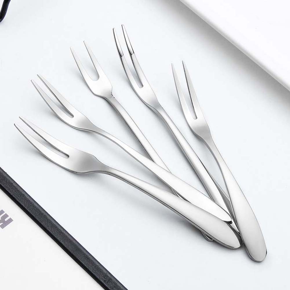 Stainless Steel Cake Dessert Fruit Fork Cutlery Kitchen Tool Eco-friendly Tableware