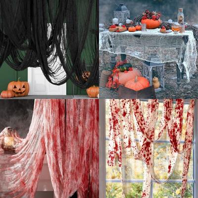 Haus Warnung Halloween Gaze DIY Terror Atmosphäre Dekoration Gruselige Bar Geisterhaus Gaze Layout