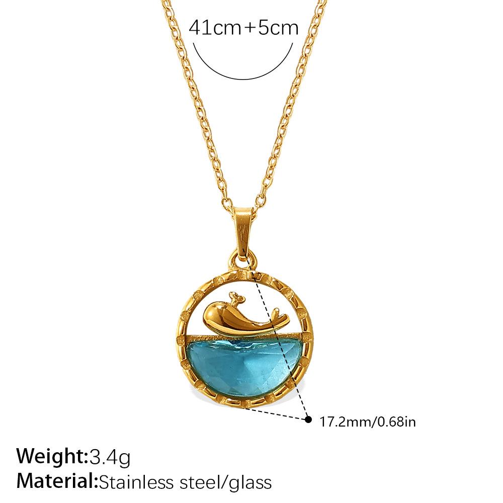 Fashion Trend Dolphin Sunflower Clavicle Chain Simple Niche Stainless Steel Retro Necklace