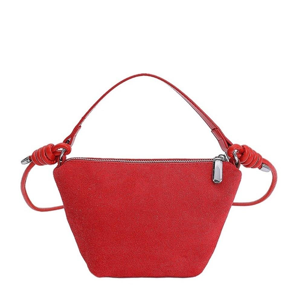 Trendy Korean Suede Handbags Candy Color Leisure Frosted Shoulder Purse Small Zipper Crossbody Bags Ladies
