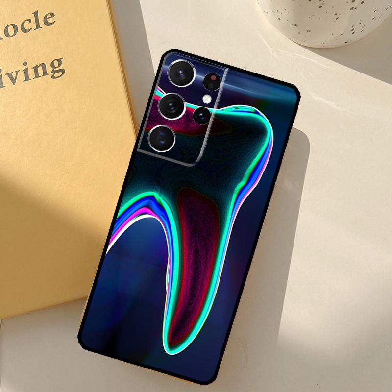 Dentist Tooth Pattern Phone Case For Samsung Galaxy S23 S20 S21 S22 S24 S25 Ultra S9 S10 Plus S25 FE Cover Shell