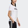 Adidas Neo Linear Logo Print Round Neck Casual Sport T-Shirt Women Tops White GP7139