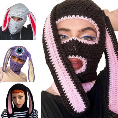 Balaclava Hat Funny Crocheted Hat for Women Men Cosplay- Picture Props