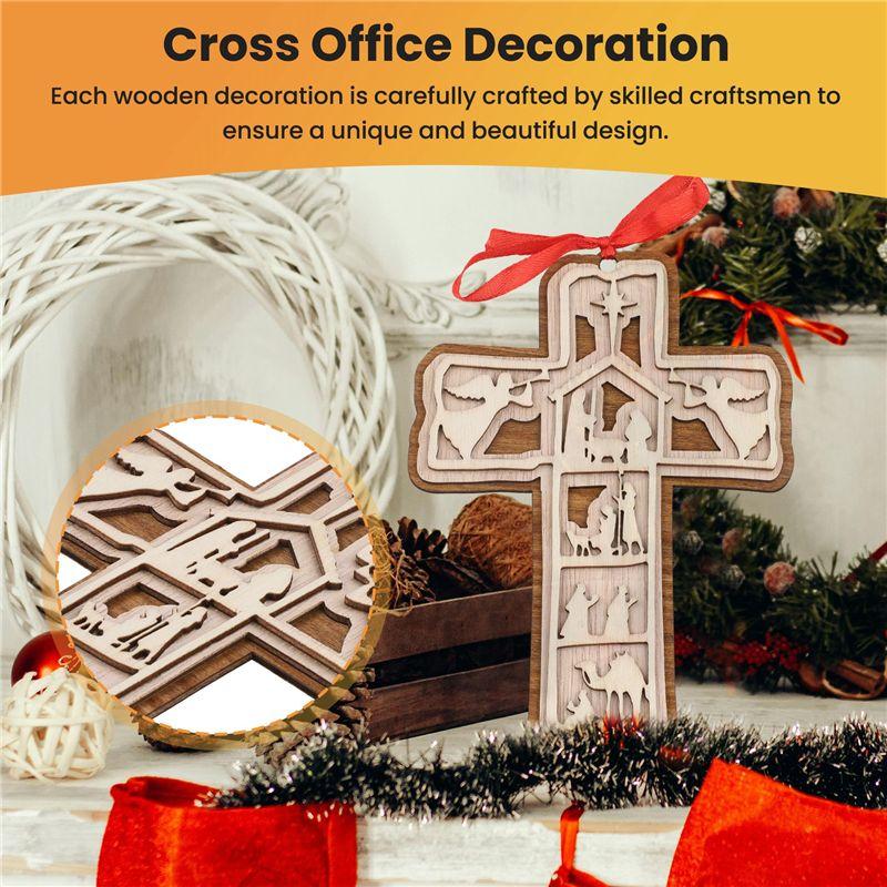 AEE4-Jesuspirit Cross Ornaments For Christmas Tree - Christian Christmas Ornaments - Jesus Christmas Ornaments Religious