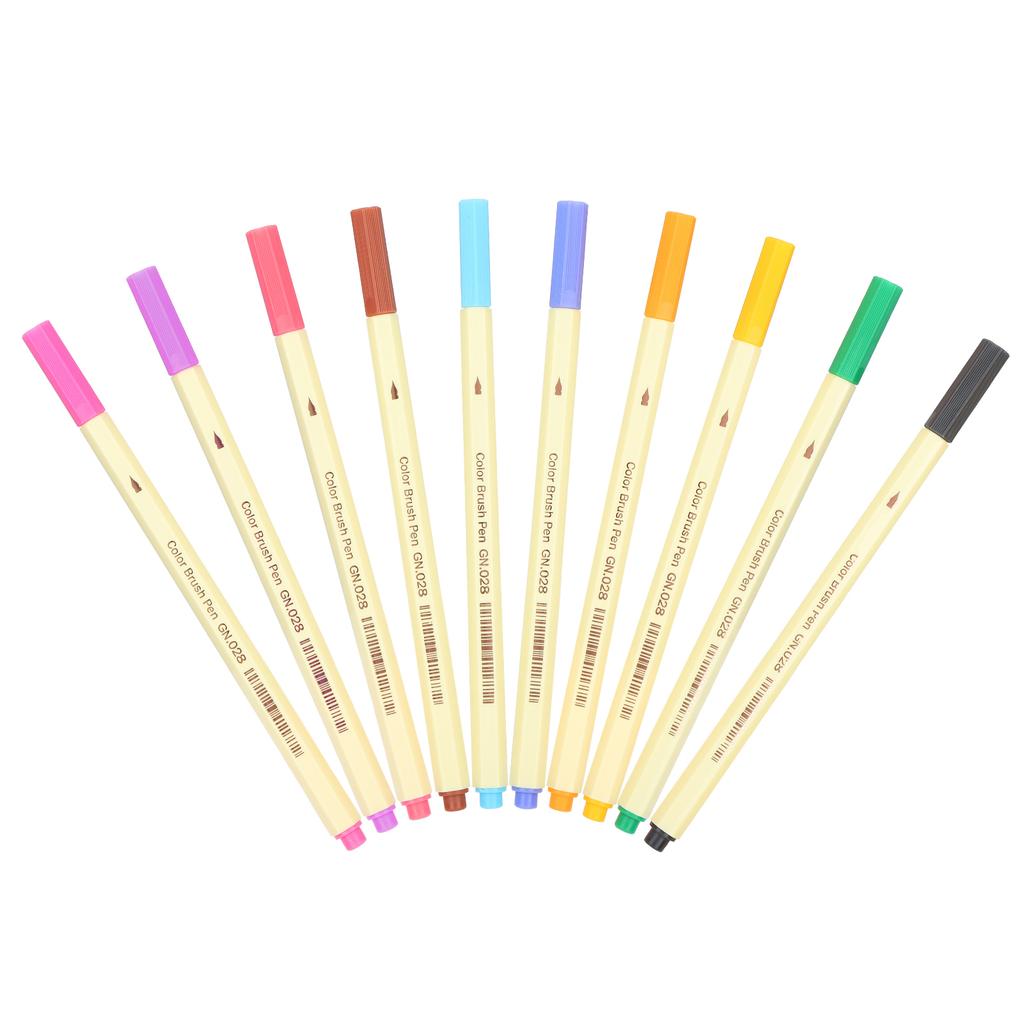 10Pcs Hook Line Pen 10‑Color Painted Watercolor Marker Sketch Drawing Coloring Supplies