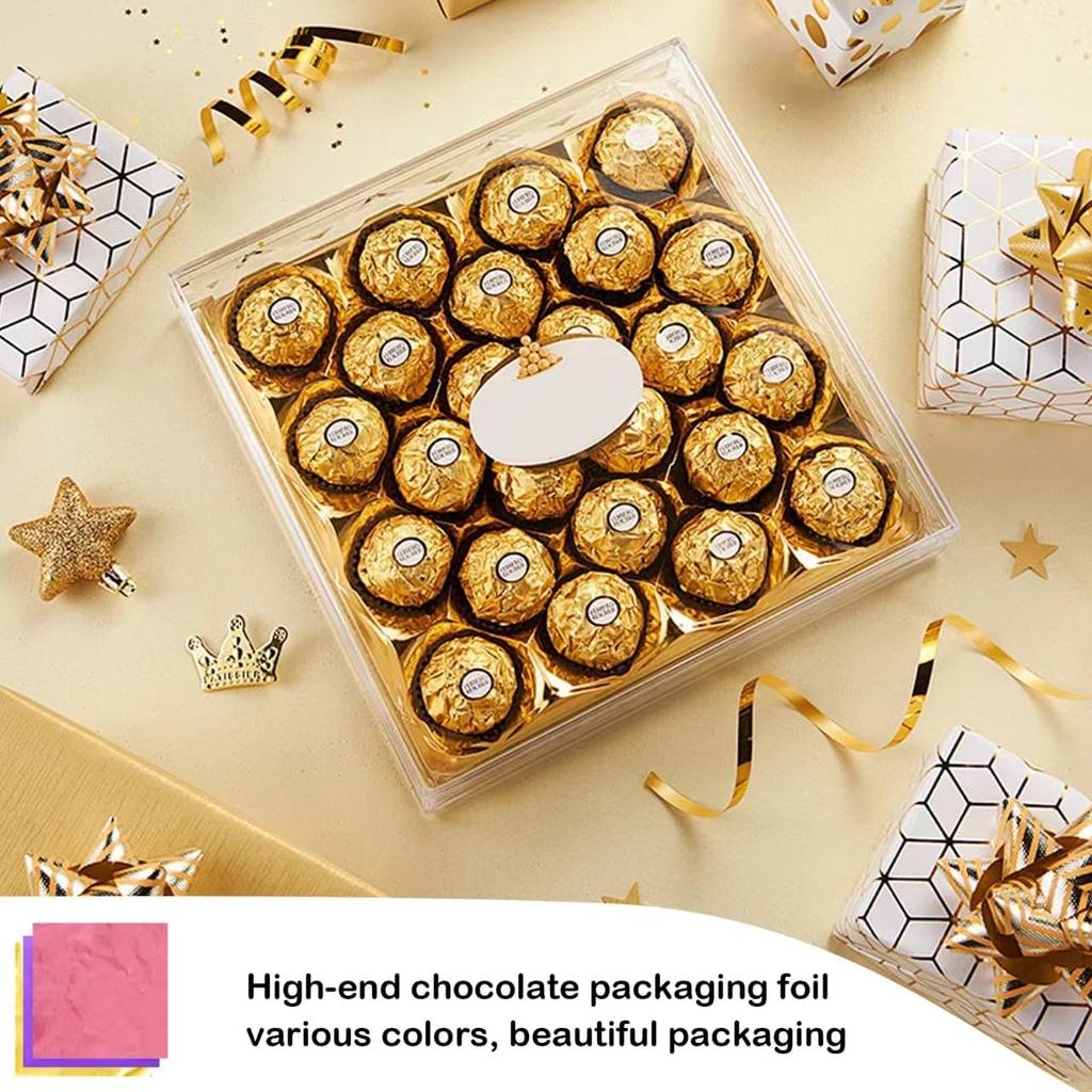 300 Pcs Chocolate Bar Wrappers, 6x6 Inches Candy Bar Wrappers Colored Aluminum Foil Candy Wrapping Paper for Chocolate Bar Packaging Candy Packaging