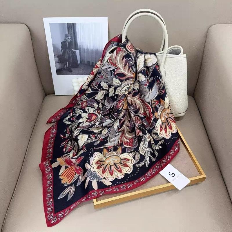 70 silk scarf square scarf high sense fashion versatile professional simulation silk small scarf versatile printed women's silk scarf