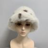 Damen Eimerhut mit Leopardenmuster aus Kunstfell – Herbst-/Winterstil, warmes Plüsch, Retro-Design, Gesichtsschlank machend.
