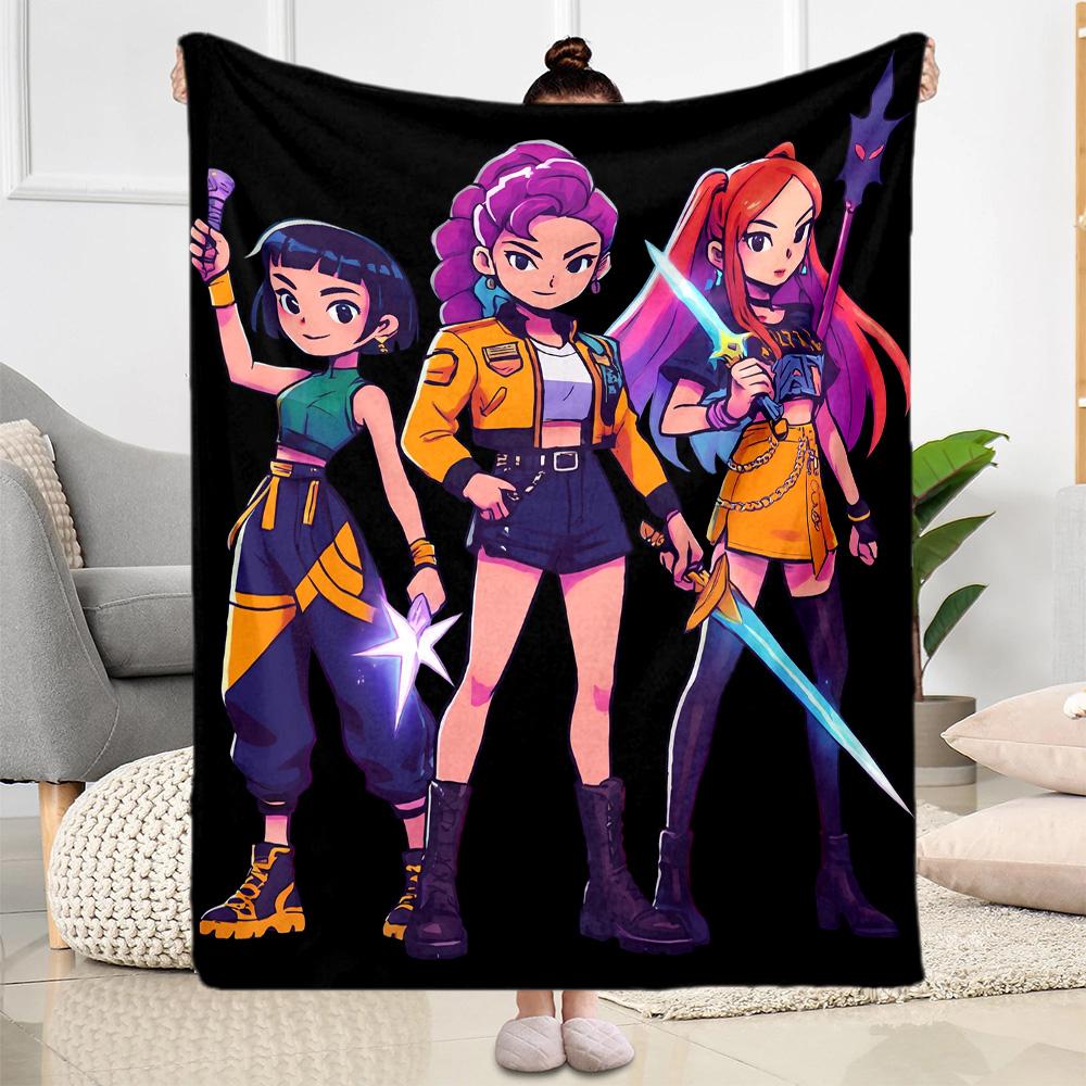 Fantasy Heroes Adventure Blanket Warmthful Decor Great for Seaside Bed Chair Four Seasons Universal Digital Print Gift for Travel Home Birthdays