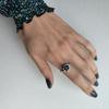 Серебряное кольцо с топазом Лондон Блю 1.091ct, фианитами, вес изделия 3,05 гр (2178026)