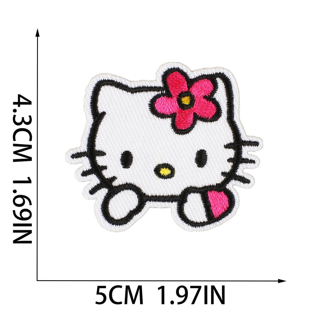 Animated Kitten Embroidery Cloth Sticker, Clothes Bag Decoration, Puppy Letter Computer Embroidery Label, English Letter Patch Sticker