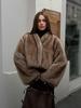Russian fur coat dyed imitation fox fur coat thickened warm V-neck plush clothes women