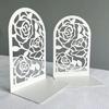 Modern Rose Themed Metal Bookends Easy To Clean Surfaces For Efficient Desktop Organization