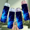 1PC Blue Cosmic Nebula Swirl Space Print 750ml Color Plastic Sports Water Bottle Leakproof Flip Straw Lid Suitable for Sports Office Home Use