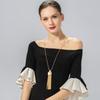 Colgante de Borla Kaseakia, Collar Largo de Estilo Sencillo para Mujer, Cadena para Suéter Accesorios de Joyería de Moda
