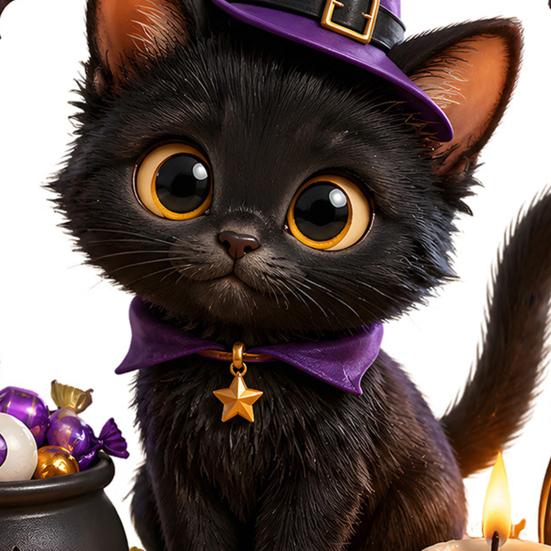 Decorative Glass Film Halloween Static Window Clings, Witch Black Cat Stickers, Reusable No Glue Indoor Ornament Stickers for Shop Store Home