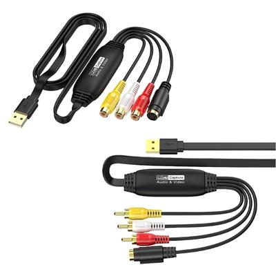 Adaptador Gravador de Vídeo VHS para USB 2.0 Cabo Fio Placa de Aquisição para Digitalizar Fita Antiga Suporta Vários Formatos