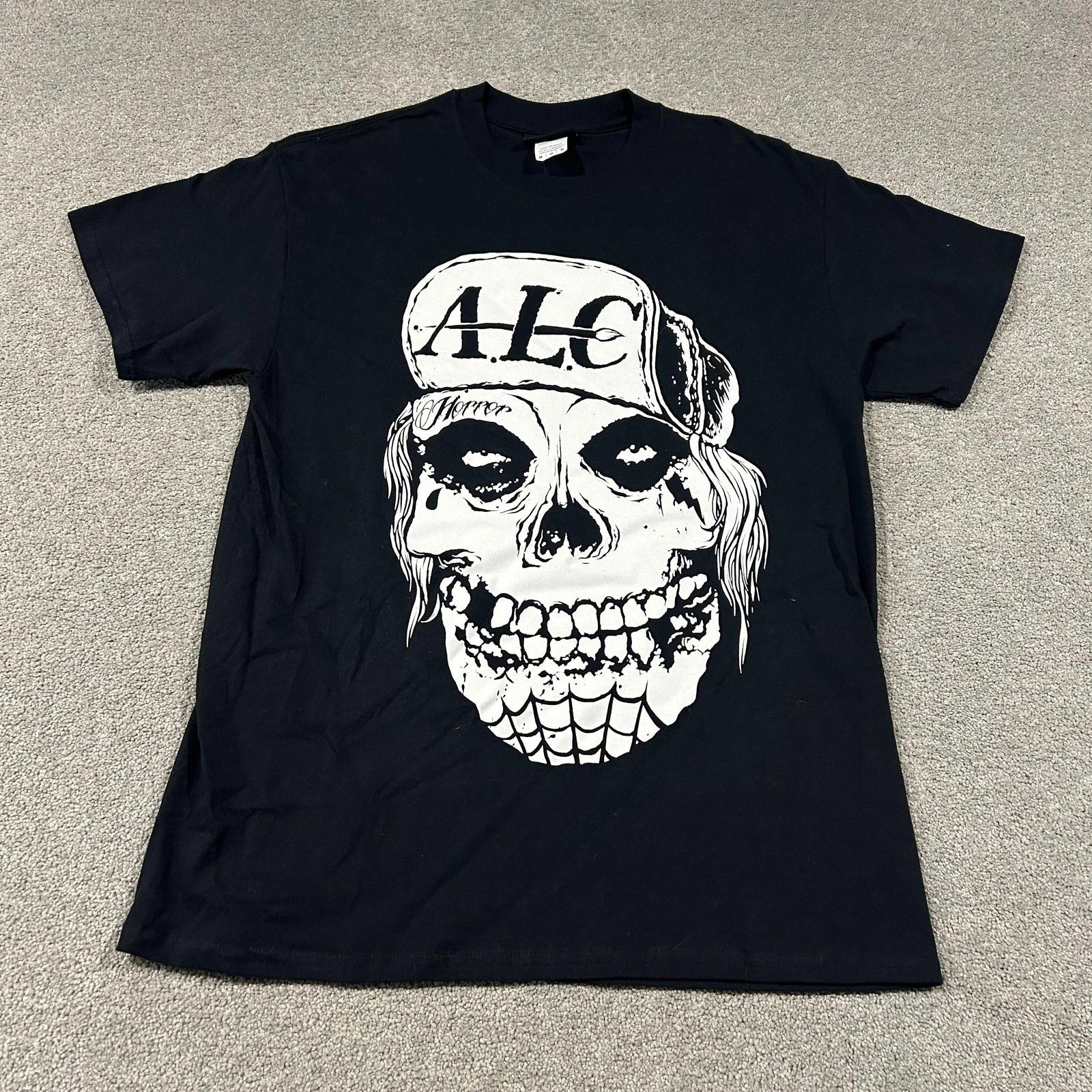 

ALC Apparel Футболка Мужская M Черная Шляпа Череп Графическая Футболка С Коротким Рукавом Уличный Стиль S