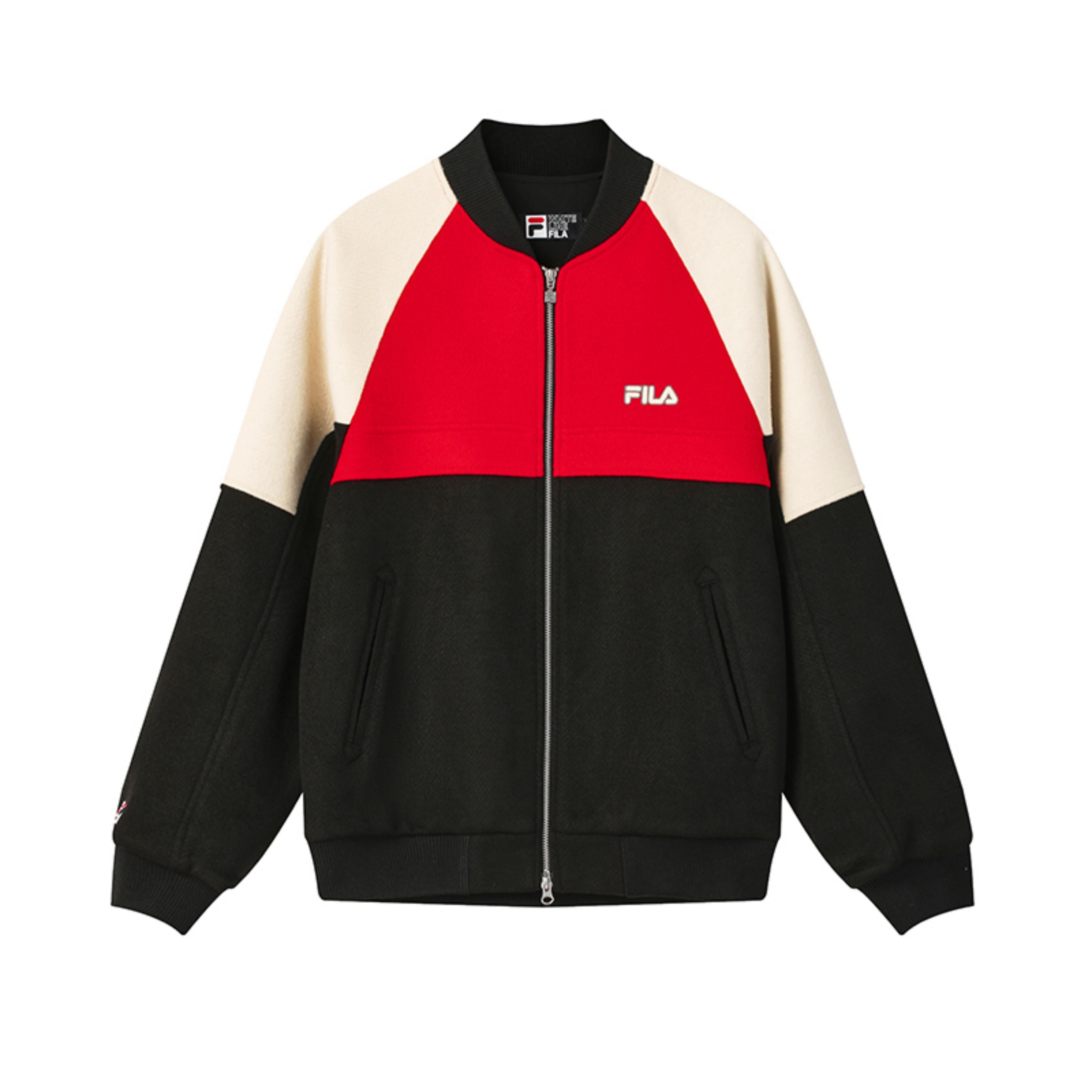 Fila Оригинальная Мода Ретро Классика Индивидуальность Трендовый Повседневный Колорблок Удобный Универсальный Вязаный Жакет Мужские куртки F11M619510FBK 2XL