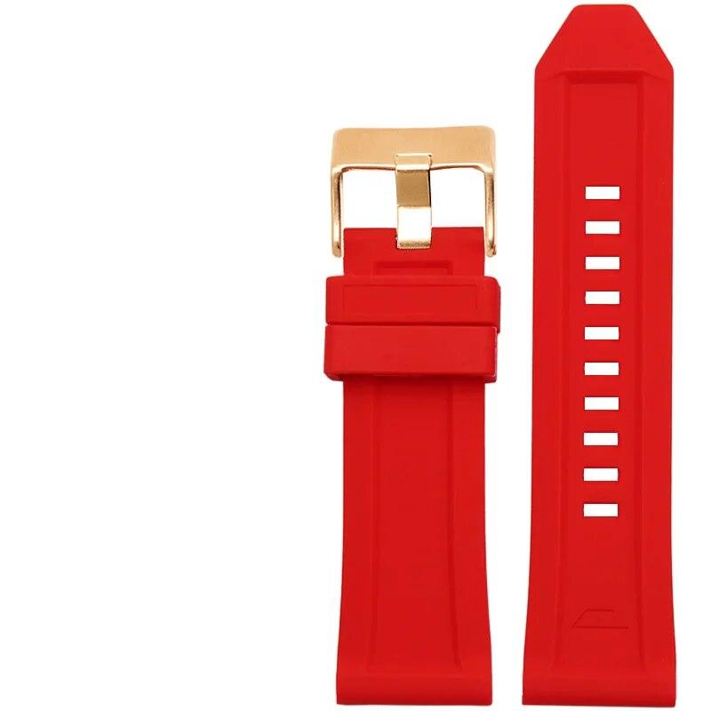 Silikon Kauçuk Bilezik Saat Kayışı 24mm 26mm 28mm dizel DZ4496 DZ4427 DZ4487 DZ4323 DZ4318 DZ4305 Erkek Saat Kayışı
