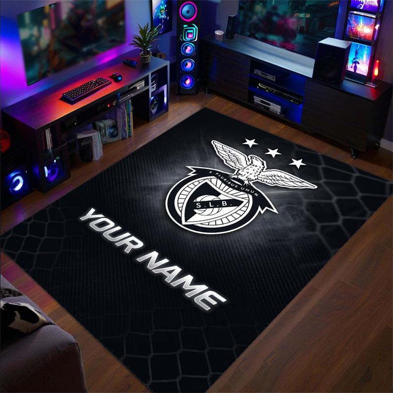 Crystal Velvet Rug Benfica FC Print Custom Name Text Floor Mat Home Decor