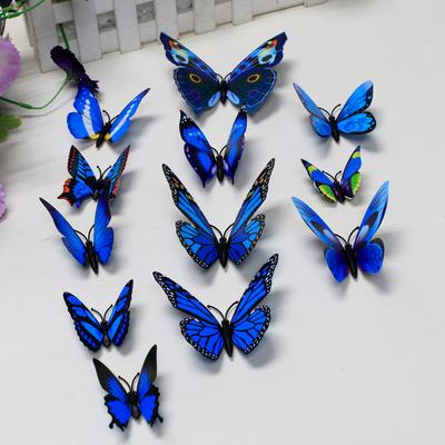 12 יחידות 3D פרפרים חדר אמנות קיר בית מדבקות קישוט Diy