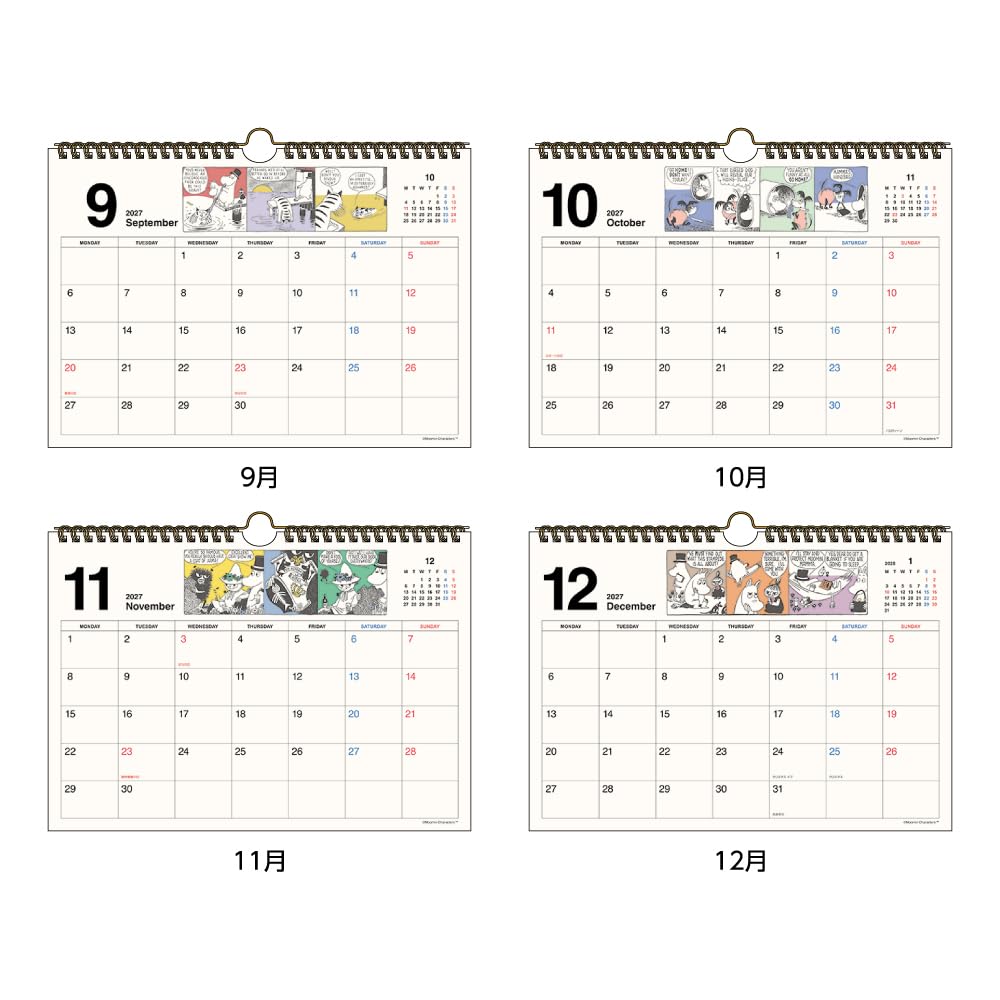 Sunstar Stationery Moomin Goods Character Calendar 2027 Wall Type Simple Horizontal S8521972