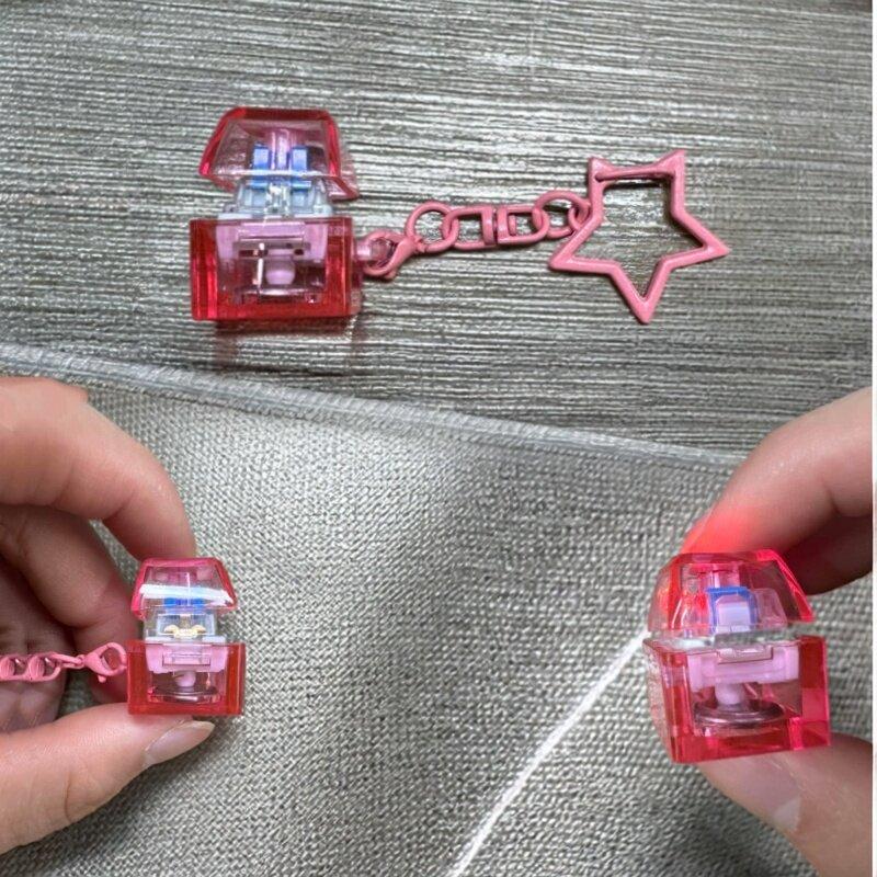 Tragbarer Pentagramm-Anhänger Mechanischer Tastatur-Schalter Schlüsselanhänger Fingerspitzen-Spielzeug Anti-Angst Stressabbau Entspannendes Werkzeug für Erwachsene