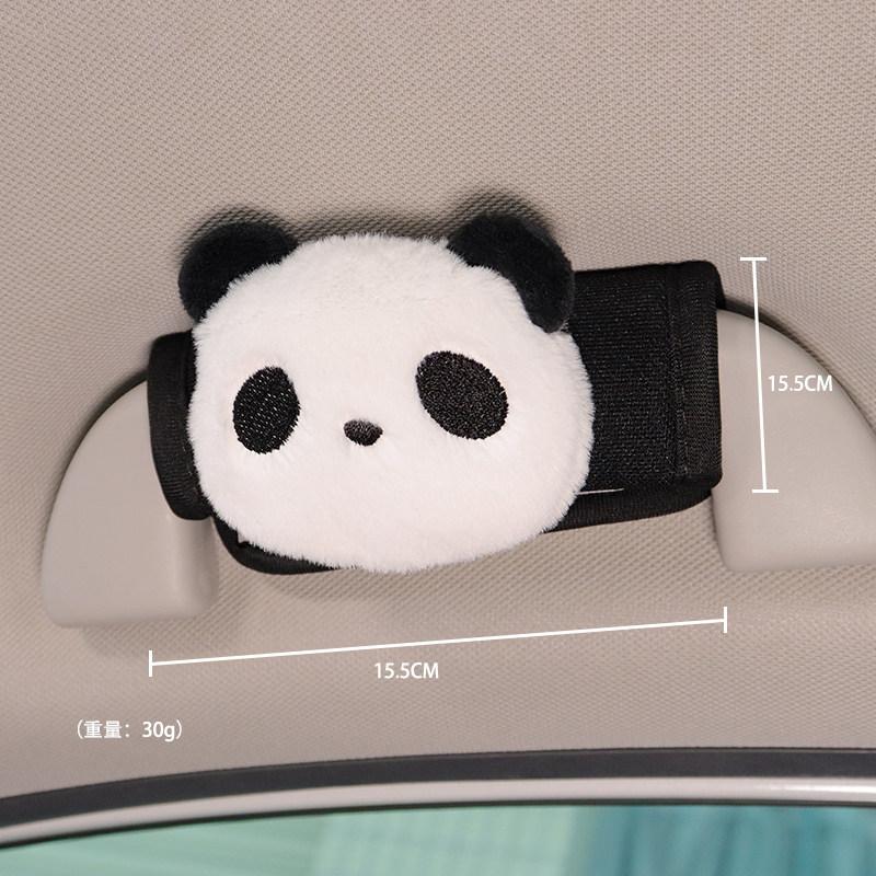 Cute Cartoon Panda Plush Universal Car Steering Wheel Cover Auto Seat Belt Cover Imitate Lamb Wool Winter Car Accessories