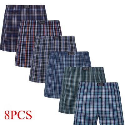 8PCS  Men's Underwear Loose Leisure Shorts Cotton Comfortable Men Boxer Shorts Fashion Boxers Men Lounge Home Wear Underwear