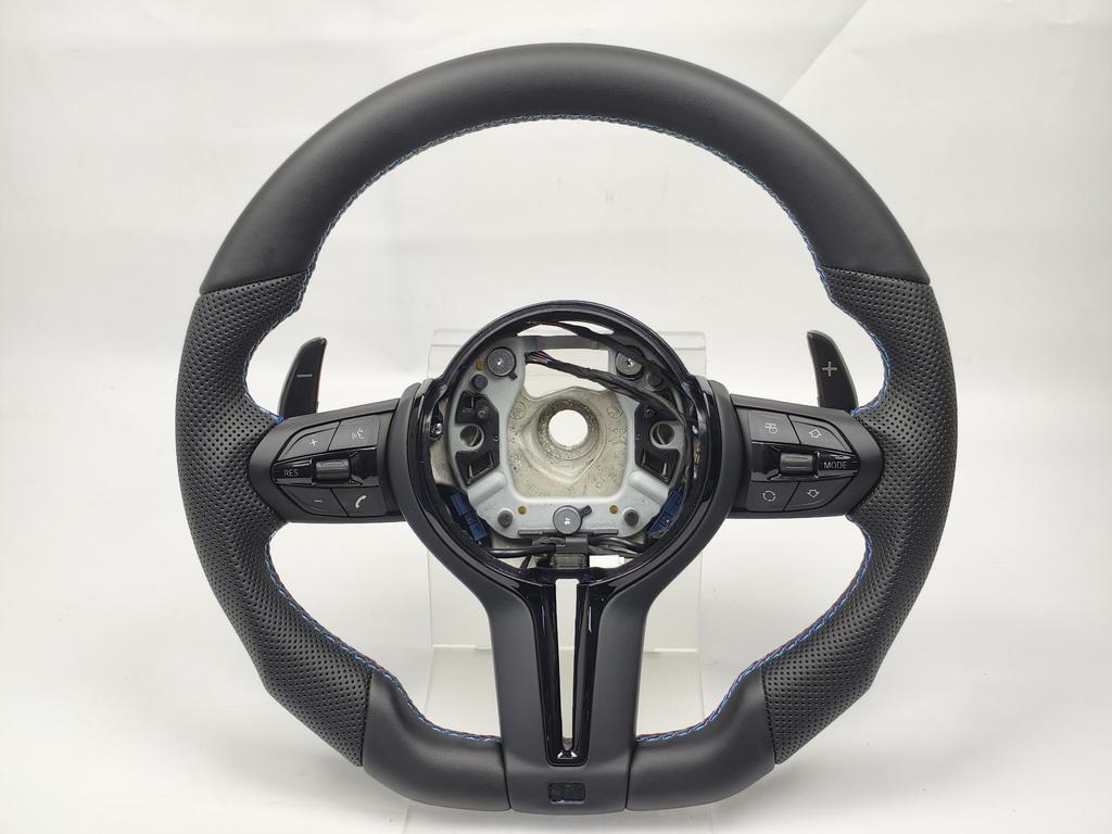Black Chrome Sport Leather Steering Wheel For F30 F36 F20 F23 F22 M3 F80 X1 F48 F10 F07 F01 M5 E84 E87 E90 E70 BMW Car Accessory Easy To Install