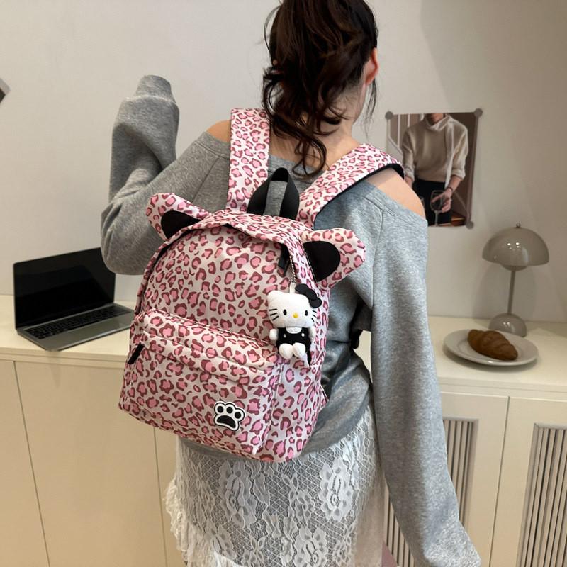 Mädchen Cartoon Katze Kralle Druck Lässiger Baumwoll Rucksack Für Schule Reisen Und Tagesausflüge