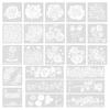 23 Pieces Reusable Rose Flower Stencil for Craft Border Flowers Drawing Template Stencil DIY Scrapbooks Crafts Home Decor