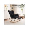 Nouveau Fauteuil À Bascule Contemporain Avec Housse Rembourrée En Taffetas Imprimé Oursons, Repose-pieds Extensible, Noir