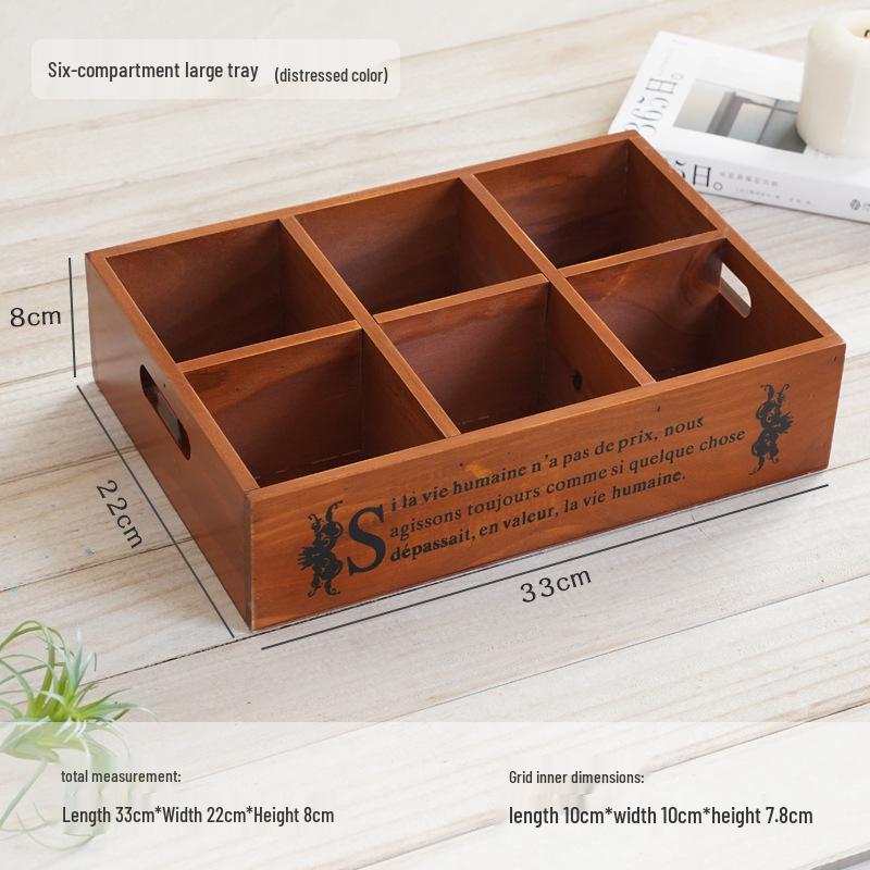 Japanese Style Wooden Desktop Storage Box - Nine Grid Organizer for Bedroom Entryway