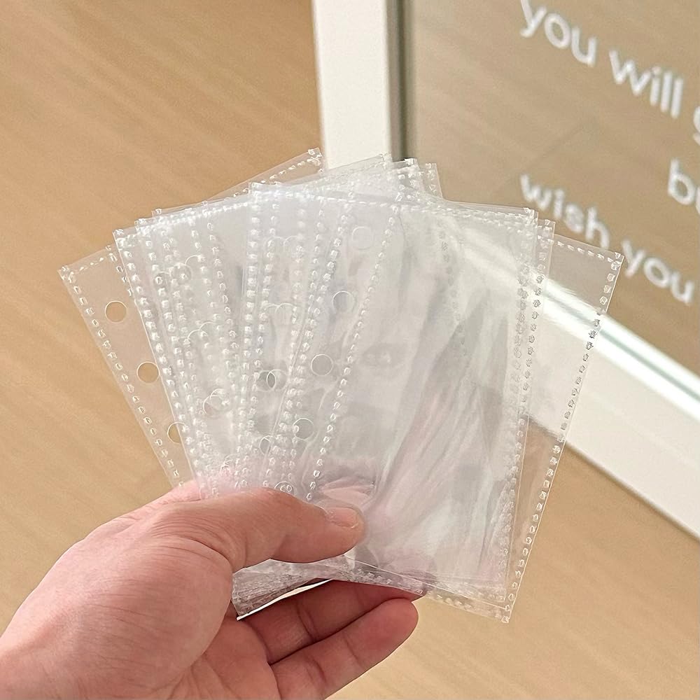 Winuin M5 Refill Sticker Book Mini 5 Sticker Transparent Release Peelable Oshikatsu Goods Mount, Mount, Paper, Binder, Double-Sided Pockets, (10