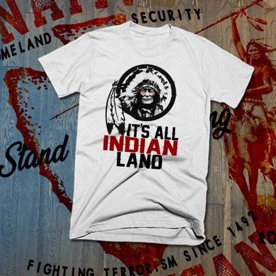 Native American Indian T-Shirt Indigenous Warrior Feather Headdress Indian land S