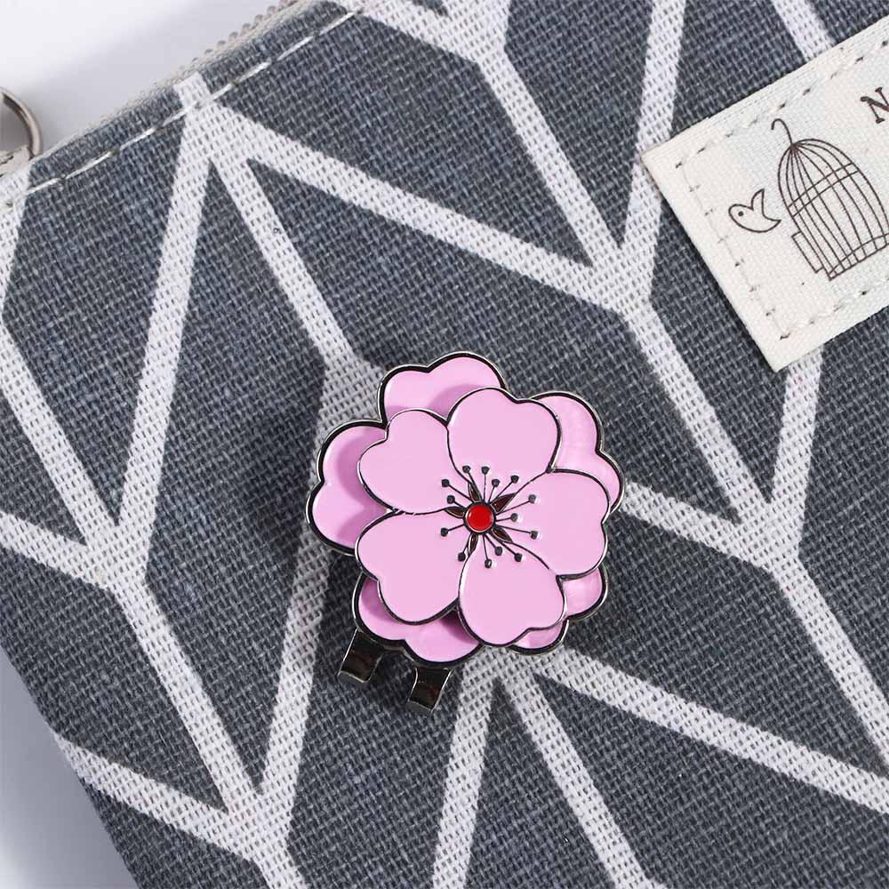 Magnetic For Golfer Pink Flower Golf Hat Clip Hat Marker Ball Position Mark Golf Putting Alignment