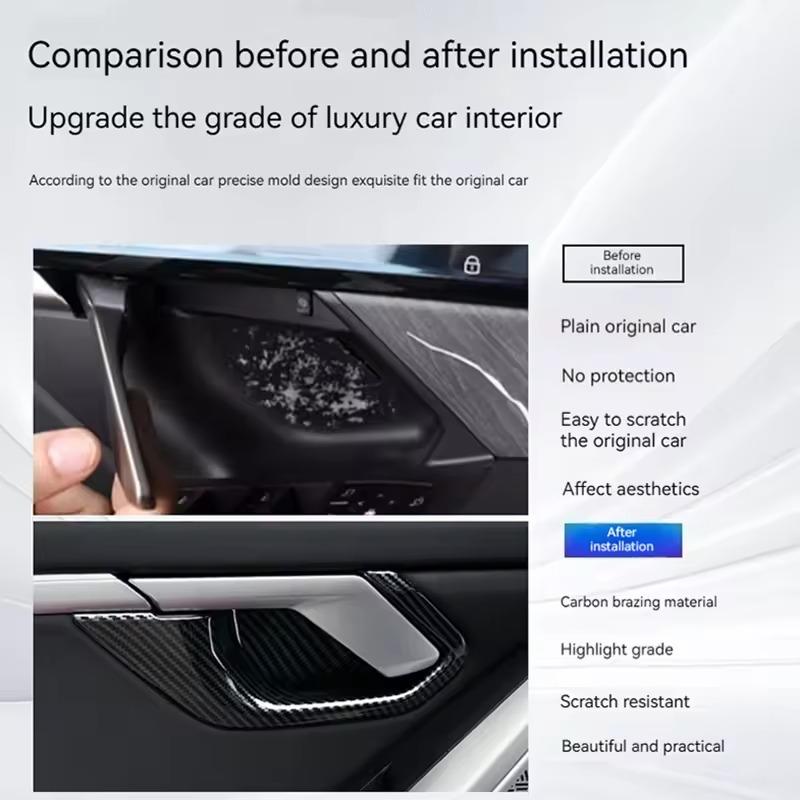 For BMW 5 Series G60 2025-2025 ABS Carbon Fiber material Inner Door Handle Bowl Cover Trim Decoration Car Interior Accessories