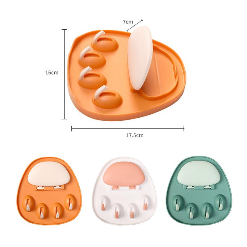 Kitchen free punching cat claw pot lid rack multifunctional wall-mounted hook storage rack creative soup spoon chopstick rack