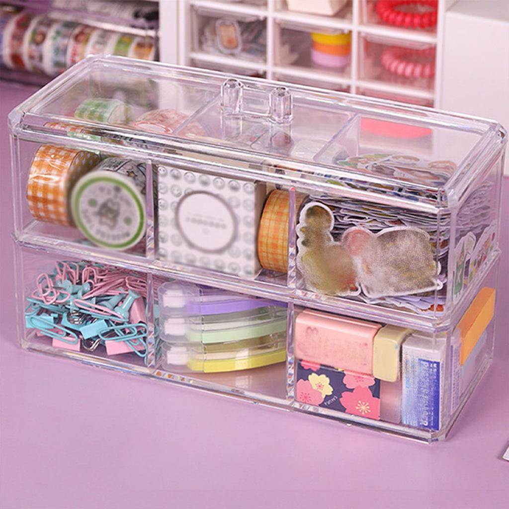 Tea Bag Clear Storage Box Stackable Cosmetic Case Desktop Makeup Stationery Organizer for Bathroom Kitchen Home Organization