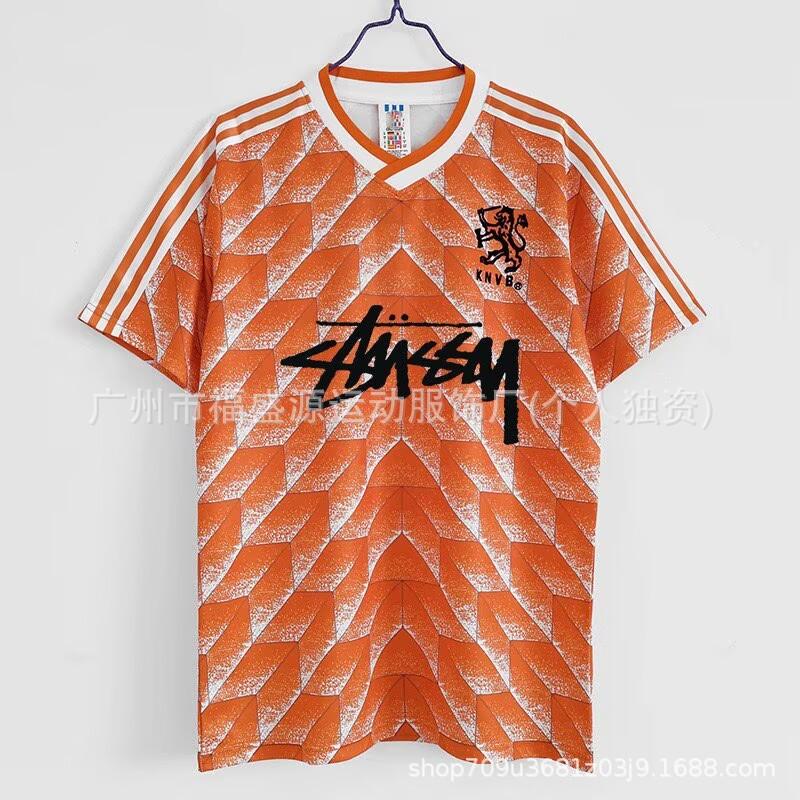Retro Jersey Brazil Argentina Germany England Portugal Spain Signature Short Sleeved Football