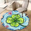 1pc Office Carpet Chair Mats Four-Leaf Clover Pond with Flowers Perfect for Decorating Office Chairs, Living Rooms, Or Bedrooms.YDT136
