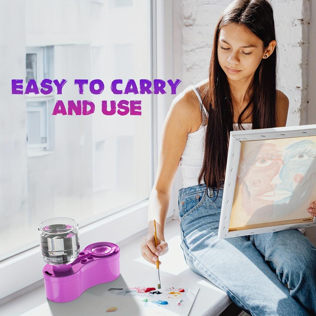 Färgborste Rengörare Akvarellborste Sköljare Med Avloppsrensare Sköljkopp Färgvatten Dispenser För Akryl Vattenbaserad Målning Hantverksmaterial Verktyg