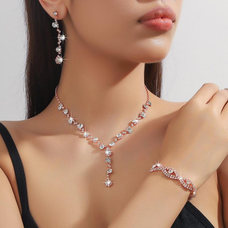 

Women S Sunflower Necklace Earrings Bracelet Jewelry Set Wedding Banquet Party Holiday Gift as the picture