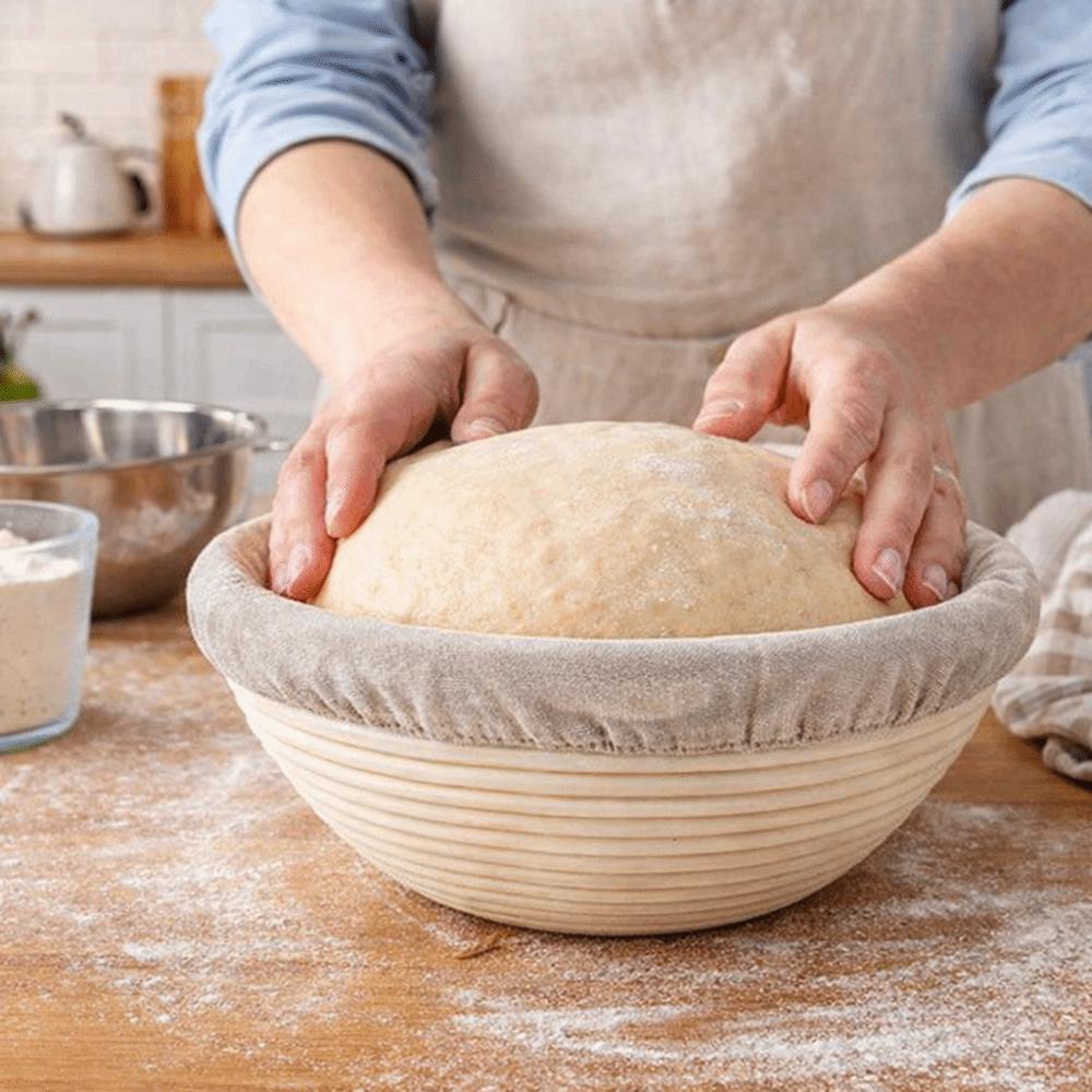 6 Pieces Round/Oval Bread Basket Liner Cotton Baking Dough Cloth Dough Fermentation Cloth Cooking
