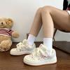 Original Cranberry Color Matching Platform Bread Shoes Female Cute Versatile Casual Board Shoes New Little White Shoes