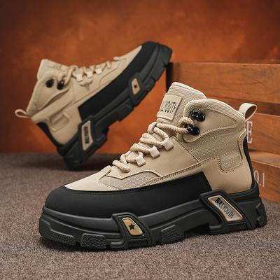 Męskie Sneakersy Casual na Zewnątrz Oddychające Buty do Chodzenia i Wędrówek Wysokiej Jakości Męskie Buty Robocze Botki na Platformie Wysokie Sportowe Obuwie