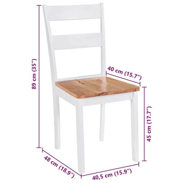 VidaXL 4x Solid Hevea Wood Dining Chairs Dining Chairs Kitchen Furniture Dining Chairs Seats of 245369
