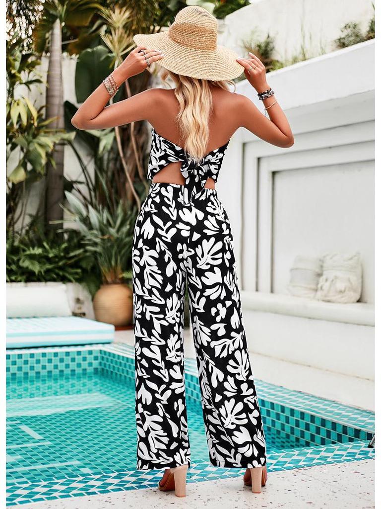 Diyun European Women's Bohemian Style Rayon Print Pants Set (Spring/Summer 2025)